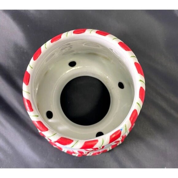 PartyLite Candle Jar Topper Candy Cane Peppermint Pals Christmas Holiday EUC RED - Picture 4 of 5